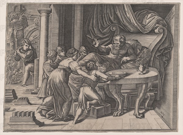 Isaac Blessing Jacob, 1524. Creator: Agostino Veneziano.