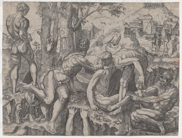 The Climbers, dated 1524. Creator: Agostino Veneziano.