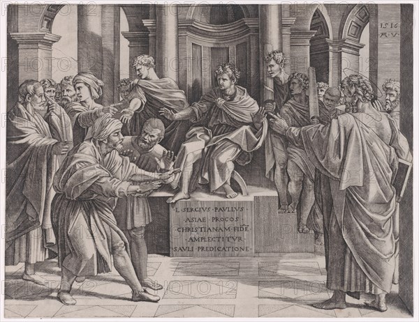 The Blinding of Elymas, dated 1516., dated 1516. Creator: Agostino Veneziano.