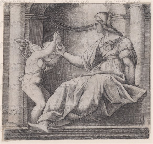 Prudence, dated 1516. Creator: Agostino Veneziano.