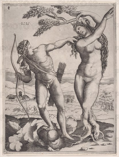 Apollo and Daphne, dated 1515., dated 1515. Creator: Agostino Veneziano.