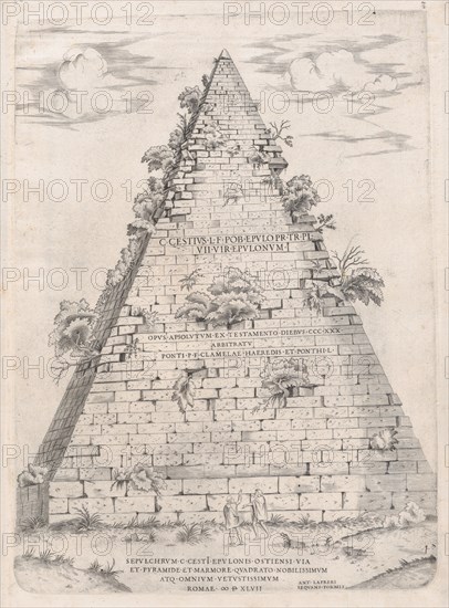 Speculum Romanae Magnificentiae: Pyramid of Caius Cestius, 1547., 1547. Creator: Anon.