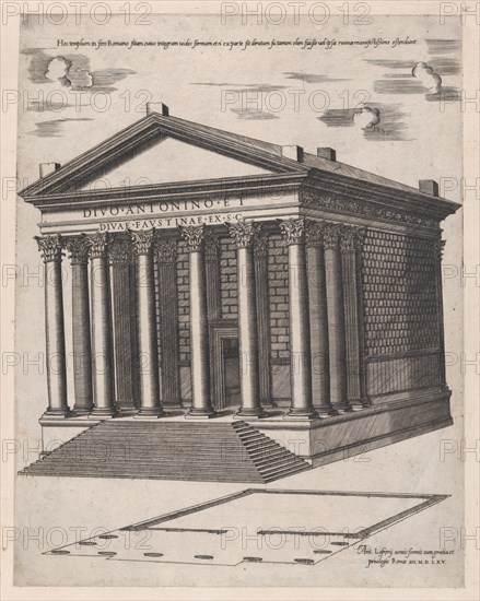 Speculum Romanae Magnificentiae: Temple of Antoninus and Faustina, 1565., 1565. Creator: Anon.