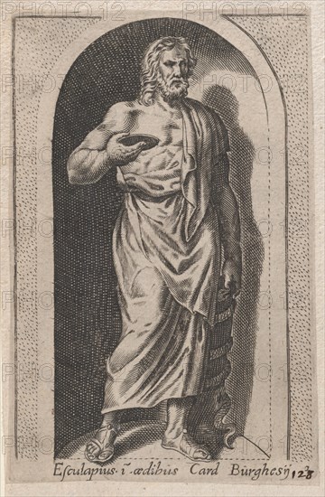 Speculum Romanae Magnificentiae: Esculapius (Esculapius in aedibus Card. Burghesij..., 16th century. Creator: Anon.