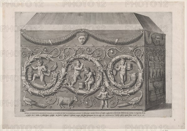 Speculum Romanae Magnificentiae: Decorated Sarcophagus with Arabesques, 1553., 1553. Creator: Anon.