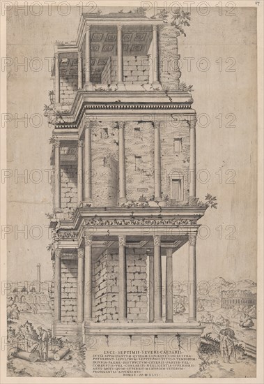 Speculum Romanae Magnificentiae: The Septizodium, 1556., 1556. Creator: Anon.