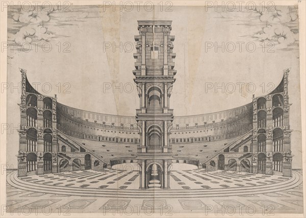 Speculum Romanae Magnificentiae: Interior Reconstruction of the Colosseum, 16th ce..., 16th century. Creator: Anon.
