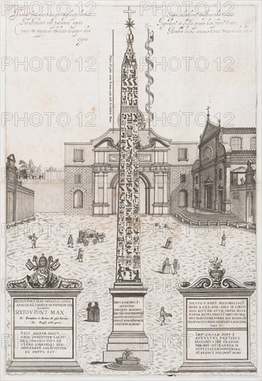 Speculum Romanae Magnificentiae: The Egyptian Obelisk of Augustus, 1589., 1589. Creator: Anon.