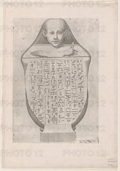 Speculum Romanae Magnificentiae: Face of an Egyptian canopic va..., late 16th to early 17th century. Creator: Etienne Duperac.