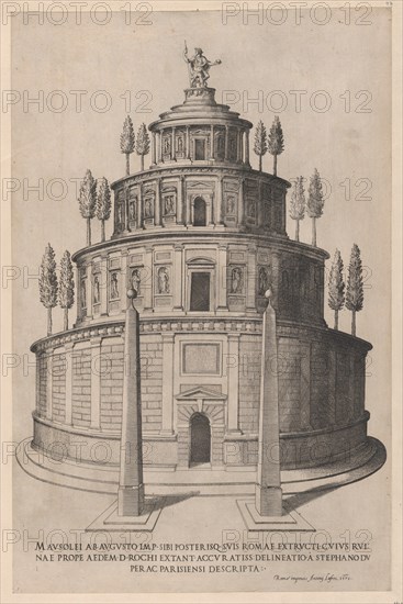 Speculum Romanae Magnificentiae: Sepulchre of Augustus, 1575., 1575. Creator: Etienne Duperac.
