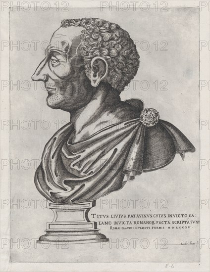 Speculum Romanae Magnificentiae: Bust of Livy, 1582., 1582. Creator: Giovanni Ambrogio Brambilla.