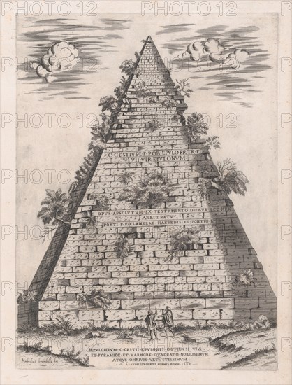 Speculum Romanae Magnificentiae: Pyramid of Caius Cestius, 1582., 1582. Creator: Giovanni Ambrogio Brambilla.