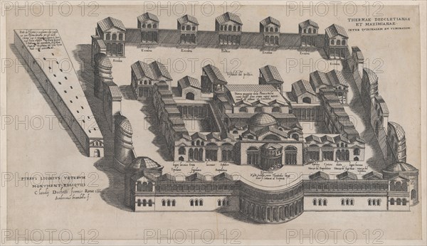 Speculum Romanae Magnificentiae: The Baths of Diocletian, 1582., 1582. Creator: Giovanni Ambrogio Brambilla.