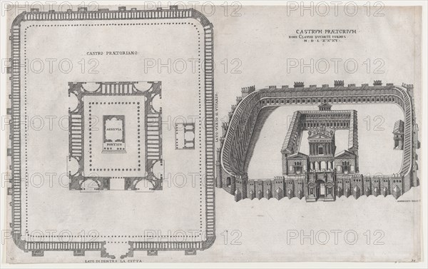 Speculum Romanae Magnificentiae: Castrum Praetorium, 1581. Creator: Giovanni Ambrogio Brambilla.