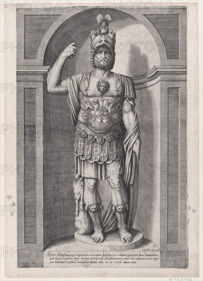 Speculum Romanae Magnificentiae: King Pyrrhus, 1562., 1562. Creator: Jacob Bos.