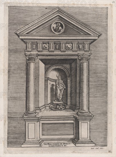 Speculum Romanae Magnificentiae: Temple-Altar of Jove, as a Youth, 16th century., 16th century.
