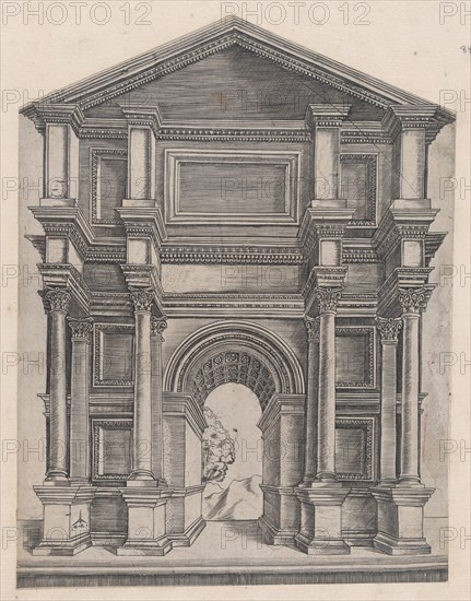 Speculum Romanae Magnificentiae: Arch by Master GA with the Caltrop, 16th century., 16th century. Creator: Master GA.