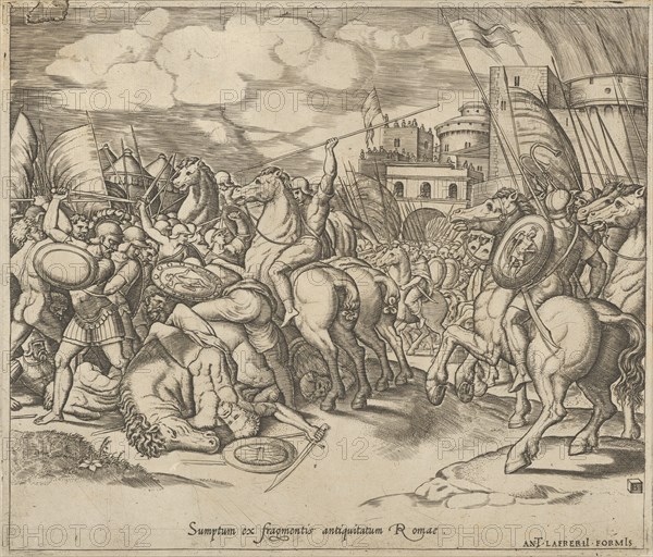 Speculum Romanae Magnificentiae: The Victory of Scipio [over Syphax], 16th century. Creator: Master of the Die.