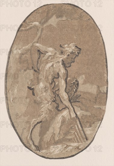 Marsyas drawing the Syrinx from the river, ca. 1540-50., ca. 1540-50. Creator: Niccolo Vicentino.