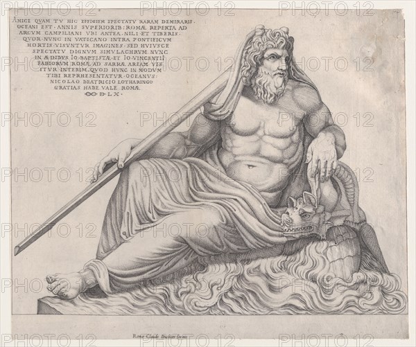 Speculum Romanae Magnificentiae: The Ocean God, 1560., 1560. Creator: Nicolas Beatrizet.