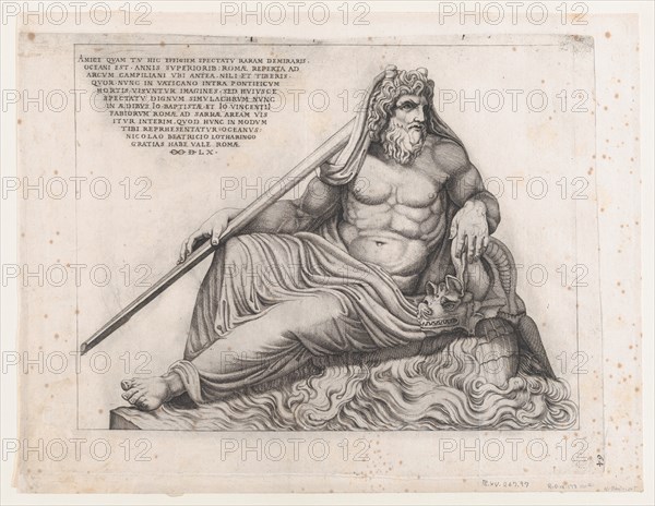 Speculum Romanae Magnificentiae: The Ocean God, 1560., 1560. Creator: Nicolas Beatrizet.
