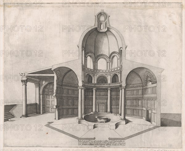 Speculum Romanae Magnificentiae: Interior of the Lateran, 16th century., 16th century. Creator: Nicolas Beatrizet.