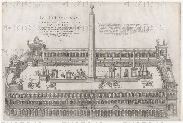 Speculum Romanae Magnificentiae: Circus Flaminius, 1553., 1553. Creator: Nicolas Beatrizet.