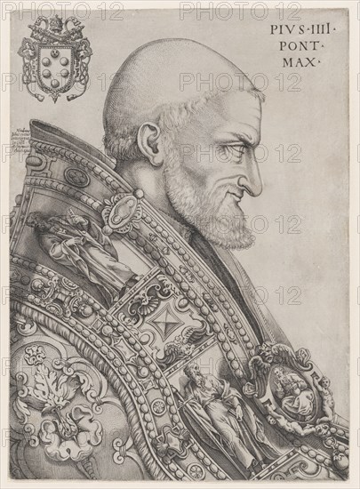 Portrait of Pope Pius IV, mid-16th century., mid-16th century. Creator: Nicolas Beatrizet.