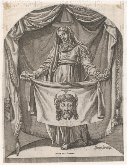St. Veronica with the Sudarium, after Michelangelo, 1540-66., 1540-66. Creator: Nicolas Beatrizet.