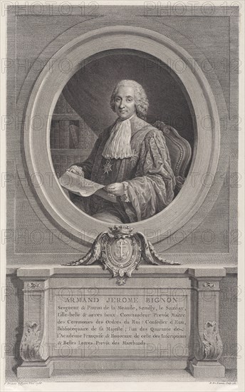 Portrait of Armand-Jérôme Bignon, 1769., 1769. Creator: Nicolas de Launay.