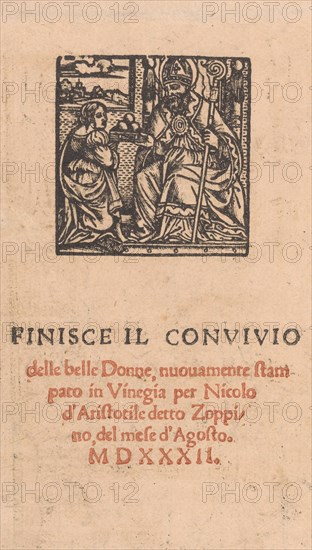 Convivio delle Belle Donne, page 22 (verso), August 1532., August 1532. Creator: Matteo da Treviso.