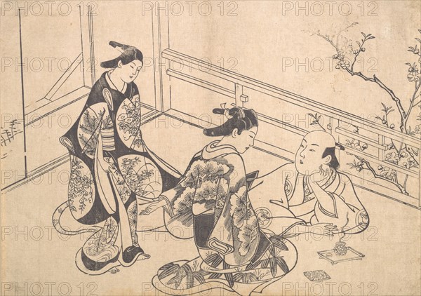 The Actor Ichimura Takenojo Reclining on a Balcony, ca. 1715., ca. 1715. Creator: Okumura Masanobu.