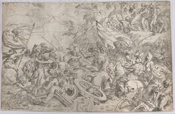 The Crossing of the Red Sea, 1583., 1583. Creator: Orazio Farinati.