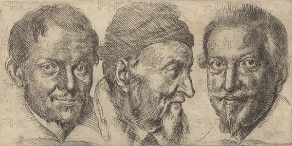 Three portraits possibly representing Camillo Graffico, Ercole Pedemonte and Antoni..., ca. 1620-30. Creator: Ottavio Mario Leoni.