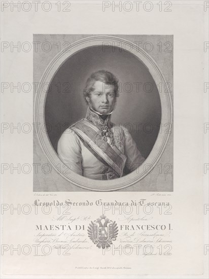 Oval portrait of Leopold II, Grand Duke of Tuscany, 1833., 1833. Creator: Paolo Toschi.