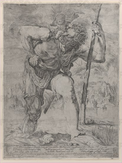 St Christopher carrying the Christ Child, early 16th century. Creator: Unknown.