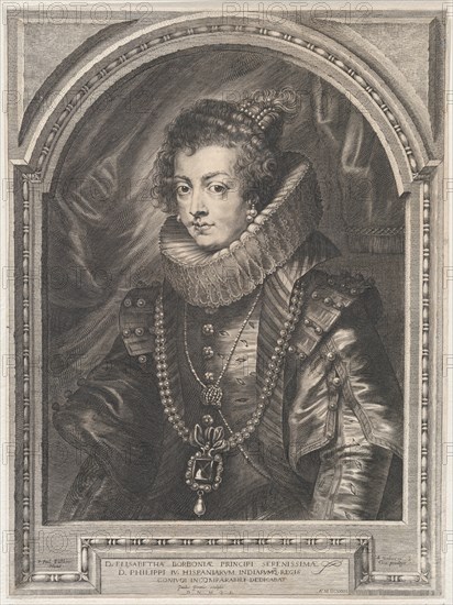 Portrait of Elisabeth of Bourbon, Queen of Spain, 1632., 1632. Creator: Paulus Pontius.