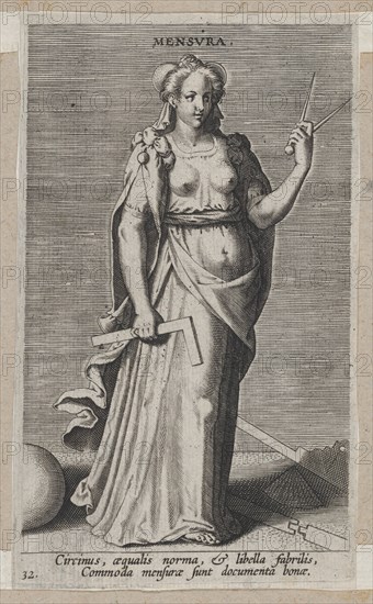Mensura, from Prosopographia, ca. 1585-90., ca. 1585-90. Creator: Philip Galle.