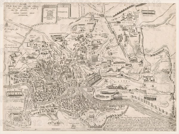 Speculum Romanae Magnificentiae: Plan of Ancient Rome, 16th century., 16th century. Creator: Pirro Ligorio.