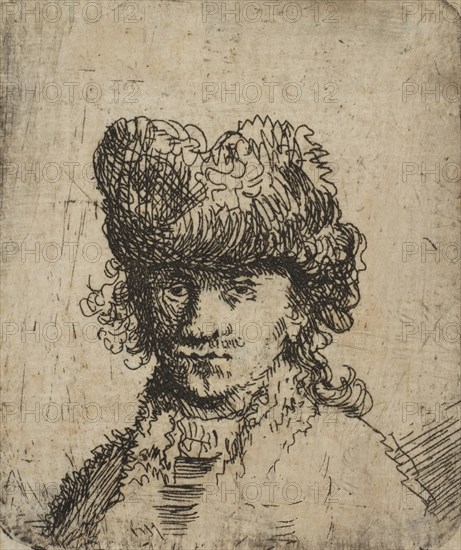 Self-Portrait in a Fur Cap: Bust, 18th century., 18th century. Creator: Unknown.