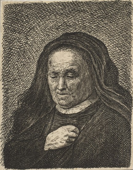 The Artist's Mother with Her Hand on Her Chest, 18th century., 18th century. Creator: Unknown.