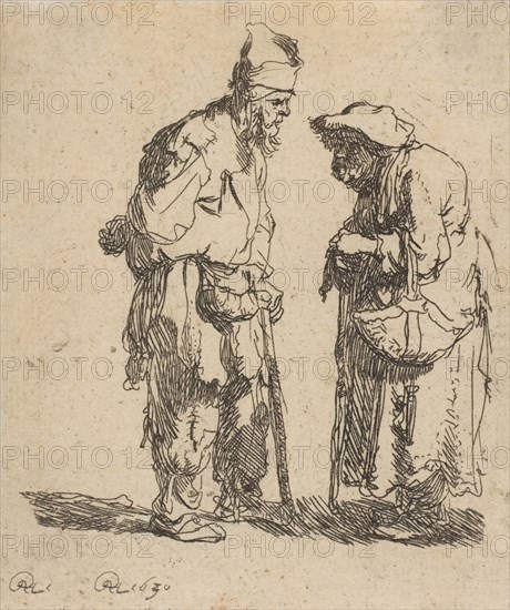Beggar Man and Beggar Woman Conversing, 1630., 1630. Creator: Rembrandt Harmensz van Rijn.