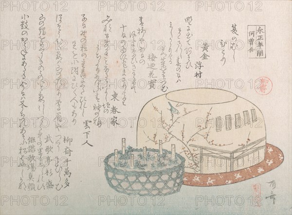 Insect Catcher and Potted Herbs, 19th century., 19th century. Creator: Shinsai.