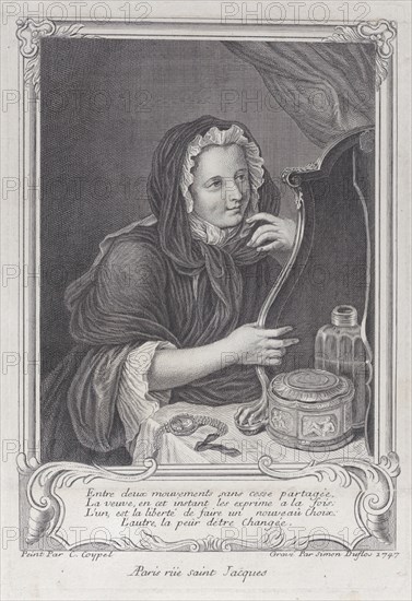 The Coquettish Widow, 1747., 1747. Creator: Simon Nicolas Duflos.