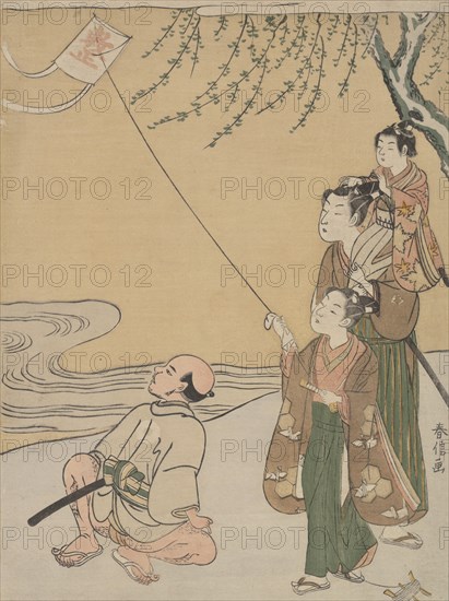 Kite Flying, ca. 1766., ca. 1766. Creator: Suzuki Harunobu.
