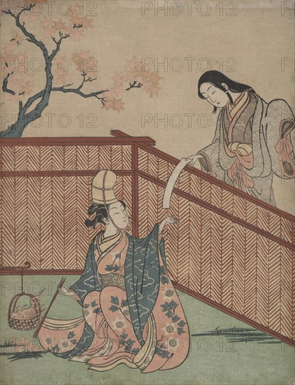 Warming the Sake by Maple Leaf Fire. Creator: Suzuki Harunobu.