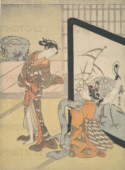 Courtesan and Shinzo, 1725-1770., 1725-1770. Creator: Suzuki Harunobu.