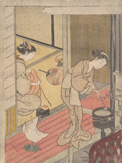 The Returning Sails of the Towel Rack, ca. 1766., ca. 1766. Creator: Suzuki Harunobu.