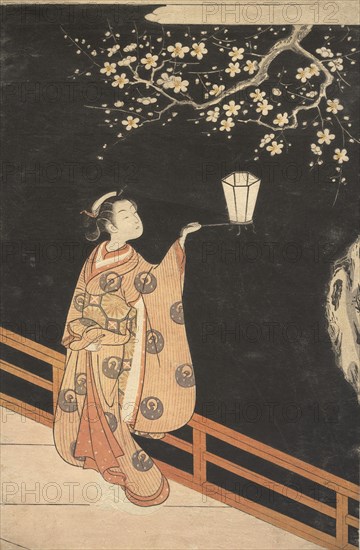 Woman Admiring Plum Blossoms at Night. Creator: Suzuki Harunobu.