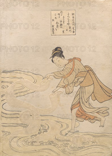 The Jewel River at Chofu (Chofu no Tamagawa), ca. 1768., ca. 1768. Creator: Suzuki Harunobu.